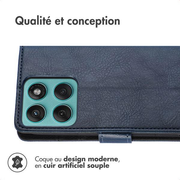 imoshion Étui de télephone portefeuille de luxe Motorola Moto G57 Power - Bleu foncé