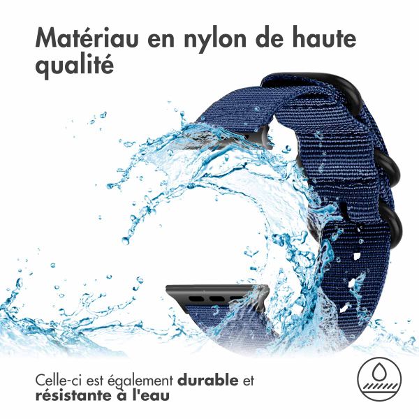 imoshion Bracelet en nylon Apple Watch Series 1-9 / SE - 38/40/41 mm / Series 10 - 42 mm - Bleu foncé