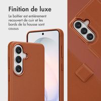 Accezz Étui de télephone portefeuille en cuir 2-en-1 avec MagSafe Samsung Galaxy S26 - Sienna Brown