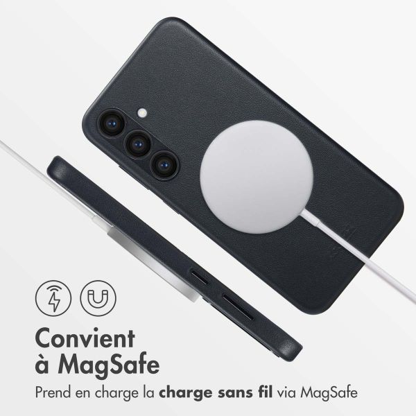 Accezz Coque arrière en cuir avec MagSafe Samsung Galaxy S24 Plus - Onyx Black