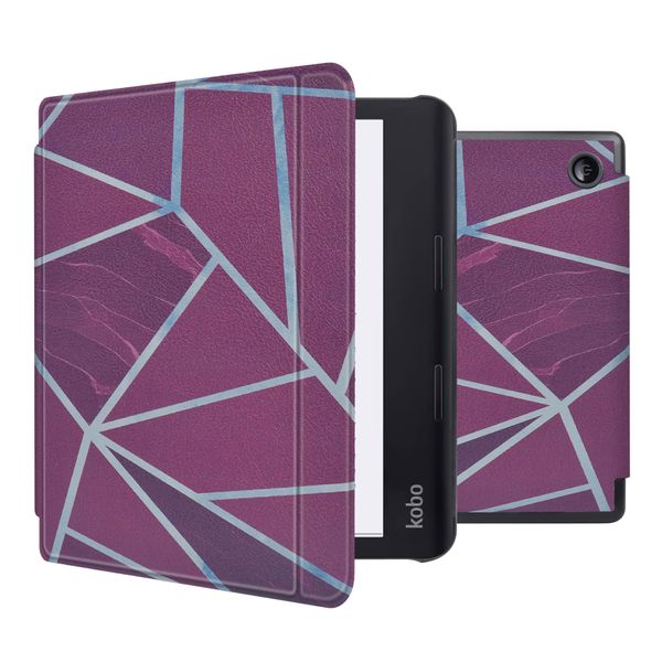 imoshion Design Slim Hard Sleepcover avec support Kobo Sage / Tolino Epos 3 - Bordeaux Graphic