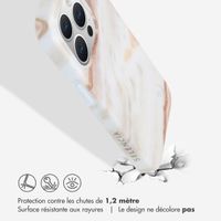 Selencia Aurora Coque Fashion iPhone 15 Pro - Coque durable - 100% recyclée - Marbre Blanc