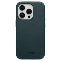 Accezz Coque MagSafe en cuir vintage Apple iPhone 14 Pro - Smokey Green