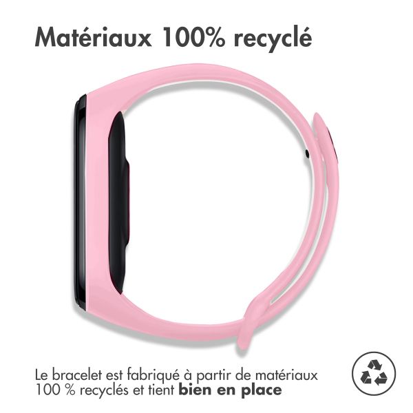 imoshion Bracelet sportif en silicone Xiaomi Mi Band 3 / 4 - Rose / Blanc