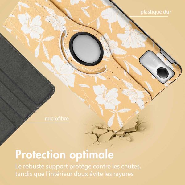 imoshion Coque tablette Design rotatif à 360° Xiaomi Redmi Pad SE - Yellow Flowers