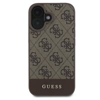 Guess Coque arrière Bottom Stripe 4G Apple iPhone 16 - Marron