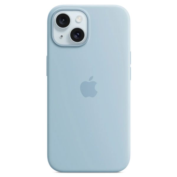 Apple Coque en silicone MagSafe Apple iPhone 15 - Bleu clair