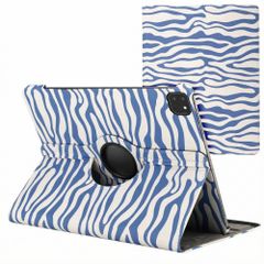 imoshion Coque tablette Design rotatif à 360° Apple iPad Air 13 pouces (2025) M3 / (2024) M2 - White Blue Stripes