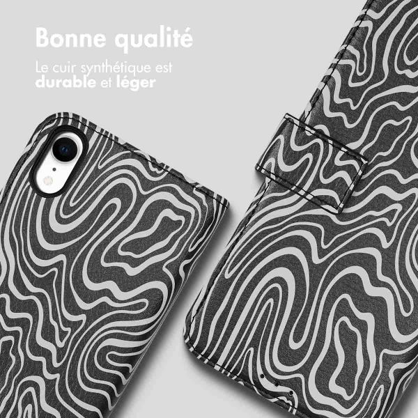 imoshion Étui de télephone portefeuille Design Apple iPhone Xr - Black And White