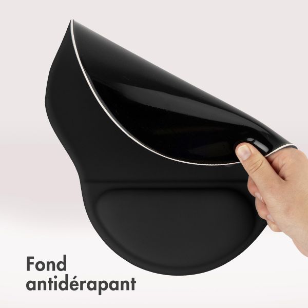 imoshion Tapis de souris ergonomique - Tapis de souris avec repose-poignet - 30 x 25 cm - Noir