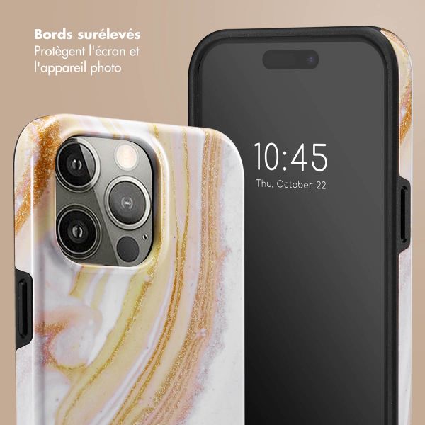 Selencia Coque arrière Vivid Apple iPhone 15 Pro Max - Chic Marble Gold