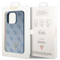 Guess Coque 4G Logo Triangle Strass Apple iPhone 15 Pro - Bleu