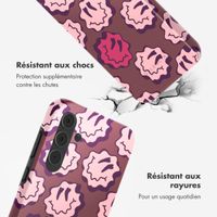 Selencia Coque arrière Vivid Samsung Galaxy A55 - Wavy Smiley Pink