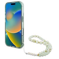 Guess MagSafe IML Flowers Case avec beads strap Apple iPhone 16 Pro Max - Green
