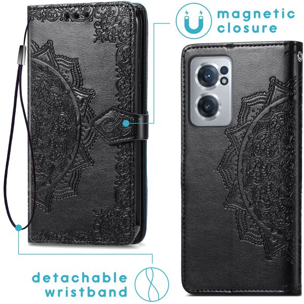 imoshion Etui de téléphone portefeuille Mandala OnePlus Nord CE 2 5G - Noir