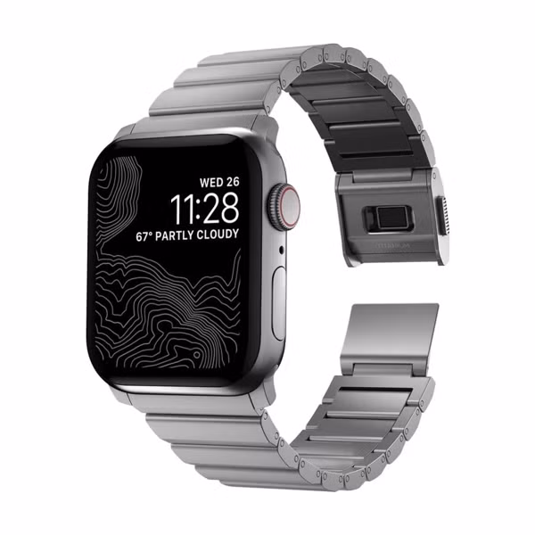 Nomad Bracelet à maillons en titane Apple Watch Series 1 t/m 11 / SE / Ultra (44/45/46/49 mm) - Silver