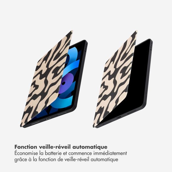 Selencia Coque tablette Vivid Apple iPad Air 11 pouces (2025) M3 / (2024) M2 / Air 5 (2022) / Air 4 (2020) - Art Wave Black