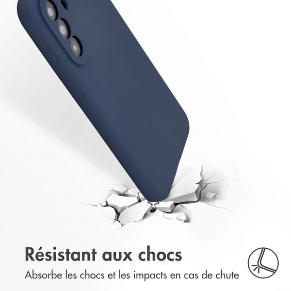 Accezz Coque Liquid Silicone Samsung Galaxy A37 (5G) - Bleu foncé