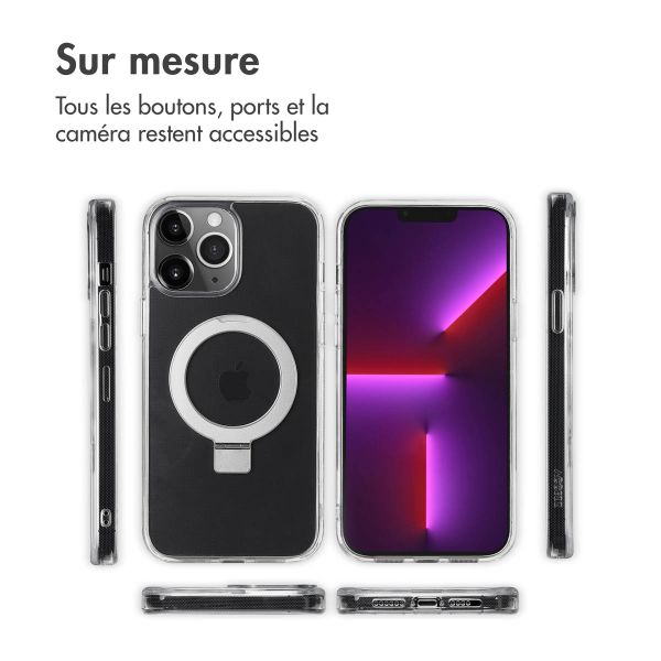 Accezz Coque Ring Stand avec MagSafe Apple iPhone 13 Pro Max - Transparent