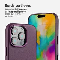Accezz Coque arrière en cuir avec MagSafe Apple iPhone 16 Pro - Heath Purple