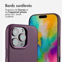 Accezz Coque arrière en cuir avec MagSafe iPhone 16 Pro - Heath Purple