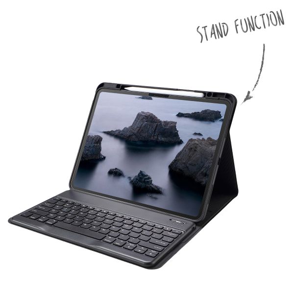 Accezz Étui de tablette portefeuille Bluetooth Clavier AZERTY iPad Air 13 pouces (2024) M2 - Noir