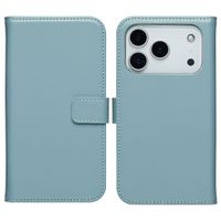 Selencia Étui portefeuille en cuir véritable Apple iPhone 17 Pro Max - Bleu clair