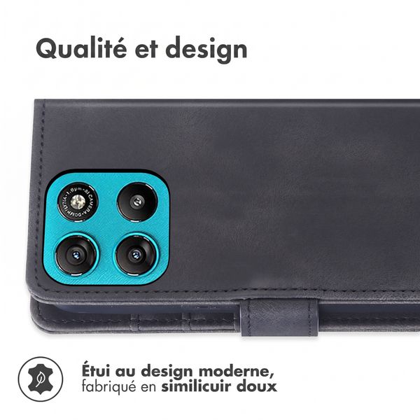 imoshion Etui de télephone portefeuille avec cordon Motorola Moto G77 - Noir