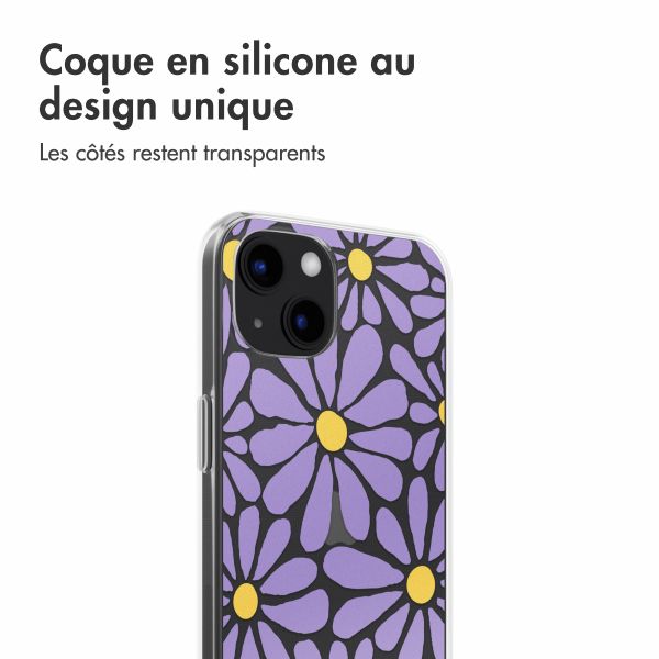 imoshion Coque design pour iPhone 13 - Tropical Violet Flowers Connect