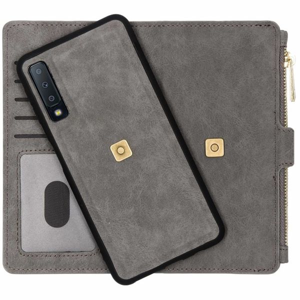 Porte-monnaie de luxe Samsung Galaxy A7 (2018) - Gris