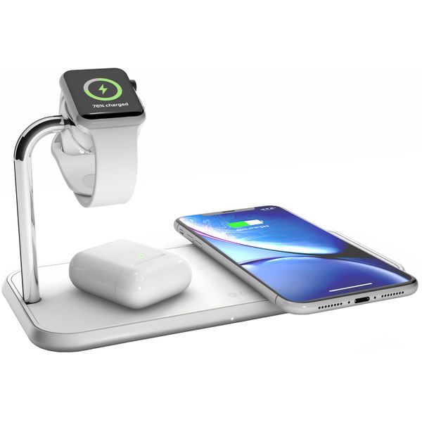 Zens Chargeur sans fil 2-en-1 Dual + Apple Watch - 10W - Blanc 