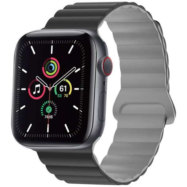 imoshion Bracelet magnétique en silicone Apple Watch Apple Watch Series 1 á 9 / SE (38/40/41 mm) | Series 10 (42 mm) - Noir / Gris