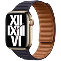 Apple Bracelet Leather Link Apple Watch Series 1 t/m 11 / SE / Ultra (44/45/46/49 mm) - Taille M/L - Ink