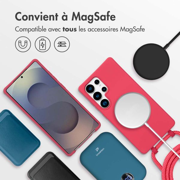 imoshion Coque arrière Color avec cordon amovible et MagSafe Samsung Galaxy S25 Ultra - Red Raspberry
