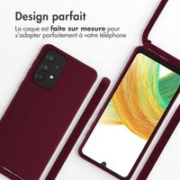 imoshion ﻿Coque en silicone avec cordon Samsung Galaxy A33 - Rouge foncé