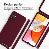 imoshion ﻿Coque en silicone avec cordon Samsung Galaxy A14 (5G/4G) - Rouge foncé