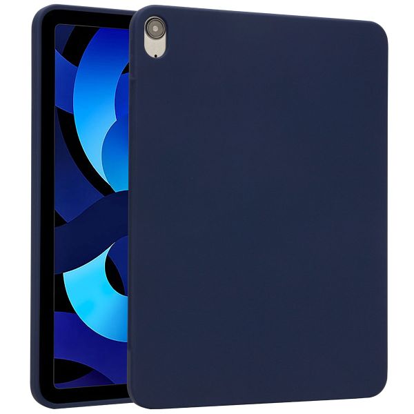 Accezz Coque Liquid Silicone avec porte-stylet iPad Air 11 pouces (2025) M3 / (2024) M2 / Air 5 (2022) / Air 4 (2020) - Bleu foncé