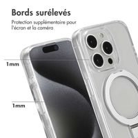 Accezz Coque Ring Stand avec MagSafe iPhone 15 Pro - Transparent