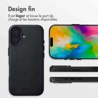 Accezz Coque arrière en cuir avec MagSafe Apple iPhone 16 - Onyx Black