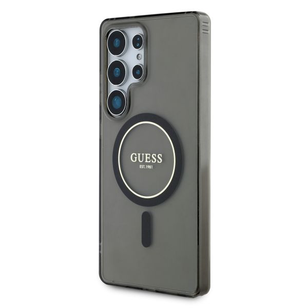Guess Coque MagSafe IML Glitter Gradient Samsung Galaxy S25 Ultra - Noir