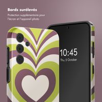 Selencia Coque arrière Vivid Tough Samsung Galaxy A15 (5G/4G) - Double Hearts Plum Fern