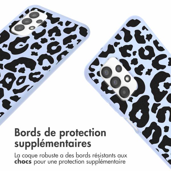 imoshion Coque design en silicone avec cordon Samsung Galaxy A13 (4G) - Animal Lila