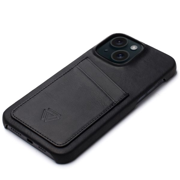 Wachikopa Coque Full Wrap C.C. avec 2 porte-cartes iPhone 15 - Black