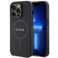 Guess Coque arrière Saffiano MagSafe Apple iPhone 15 Pro Max - Noir