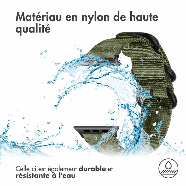 imoshion Bracelet en nylon Apple Watch Series 1-10 / SE / Ultra (2) - 42/44/45/46/49 mm - Vert