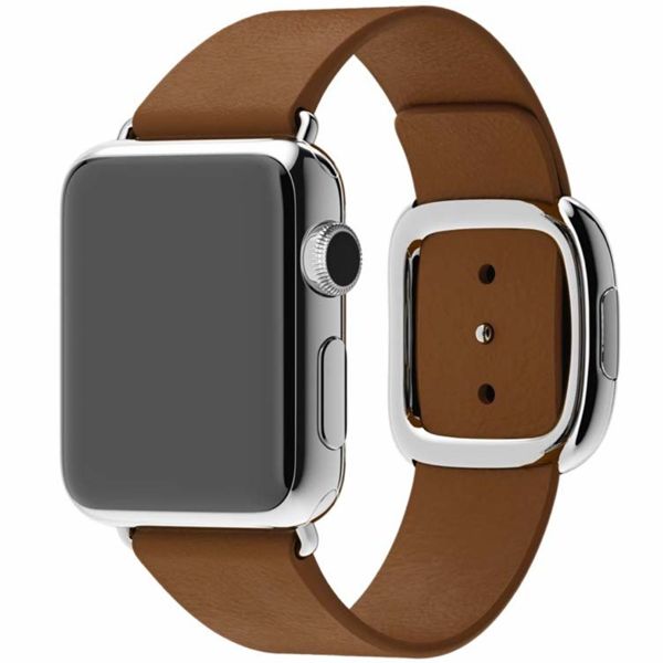 Apple Leather Band Modern Buckle Apple Watch Series 1 á 9 / SE (38/40/41 mm) | Series 10 (42 mm) - Taille S - Brun