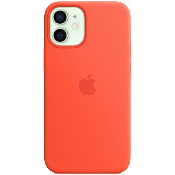 Apple Coque en silicone MagSafe Apple iPhone 12 Mini - Electric Orange
