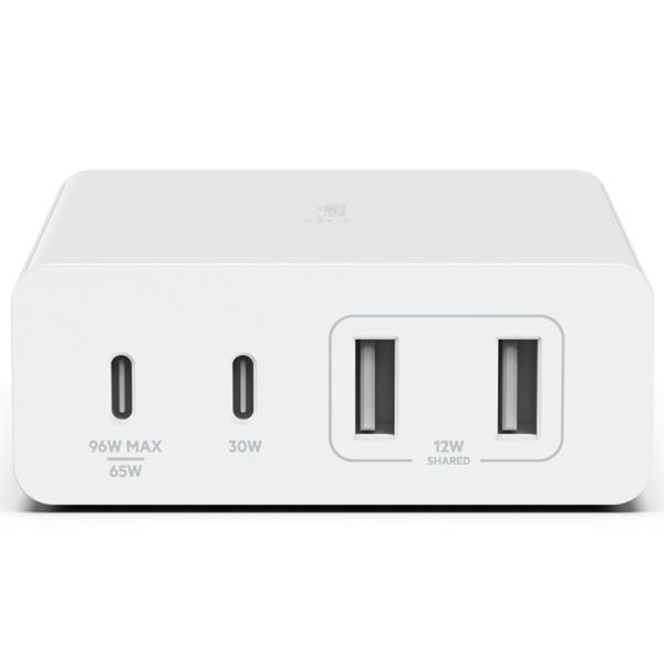 Belkin ﻿Adaptateur Boost↑Charge™ GaN Pro 4 ports - USB -A (2x) et USB-C (2x) - 108 W - Blanc