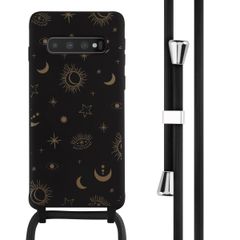 imoshion Coque design en silicone avec cordon Samsung Galaxy S10 - Sky Black