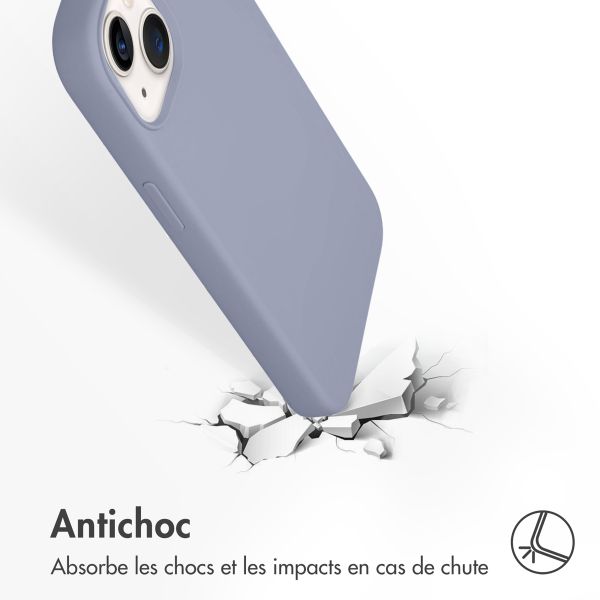 Accezz Coque Liquid Silicone Apple iPhone 14 / 13 - Lavender Gray